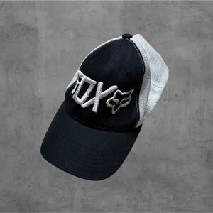 Y2K Relaxed Black Fox Racing Streetwear Trucker Hat